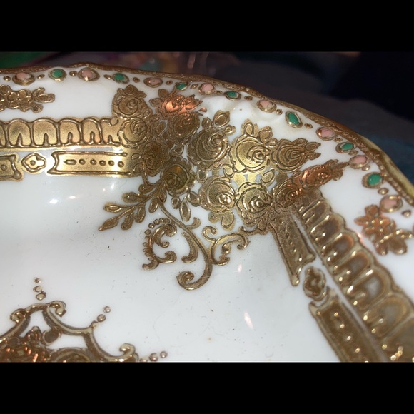 Antique Noritake Nippon Hand Painted Handled Nappy Bowl Early 1900s - Picture 3 of 16